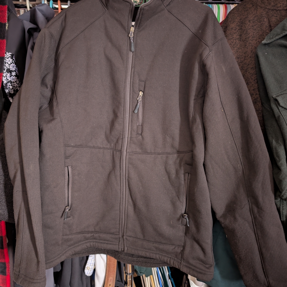 Black Lightweight Jacket with Stand-Up Collar and Fitted Silhouette